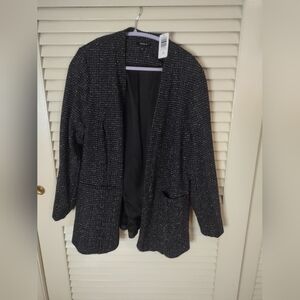 Torrid Black Textured Blazer With Multicolored Flecks.